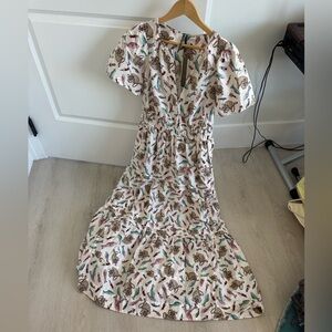 Anthropologie Somerset Maxi Dress in Fish Motif, Size M